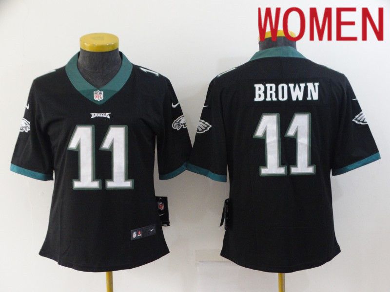 Women Philadelphia Eagles 11 Brown Black 2022 Nike Limited Vapor Untouchable NFL Jersey